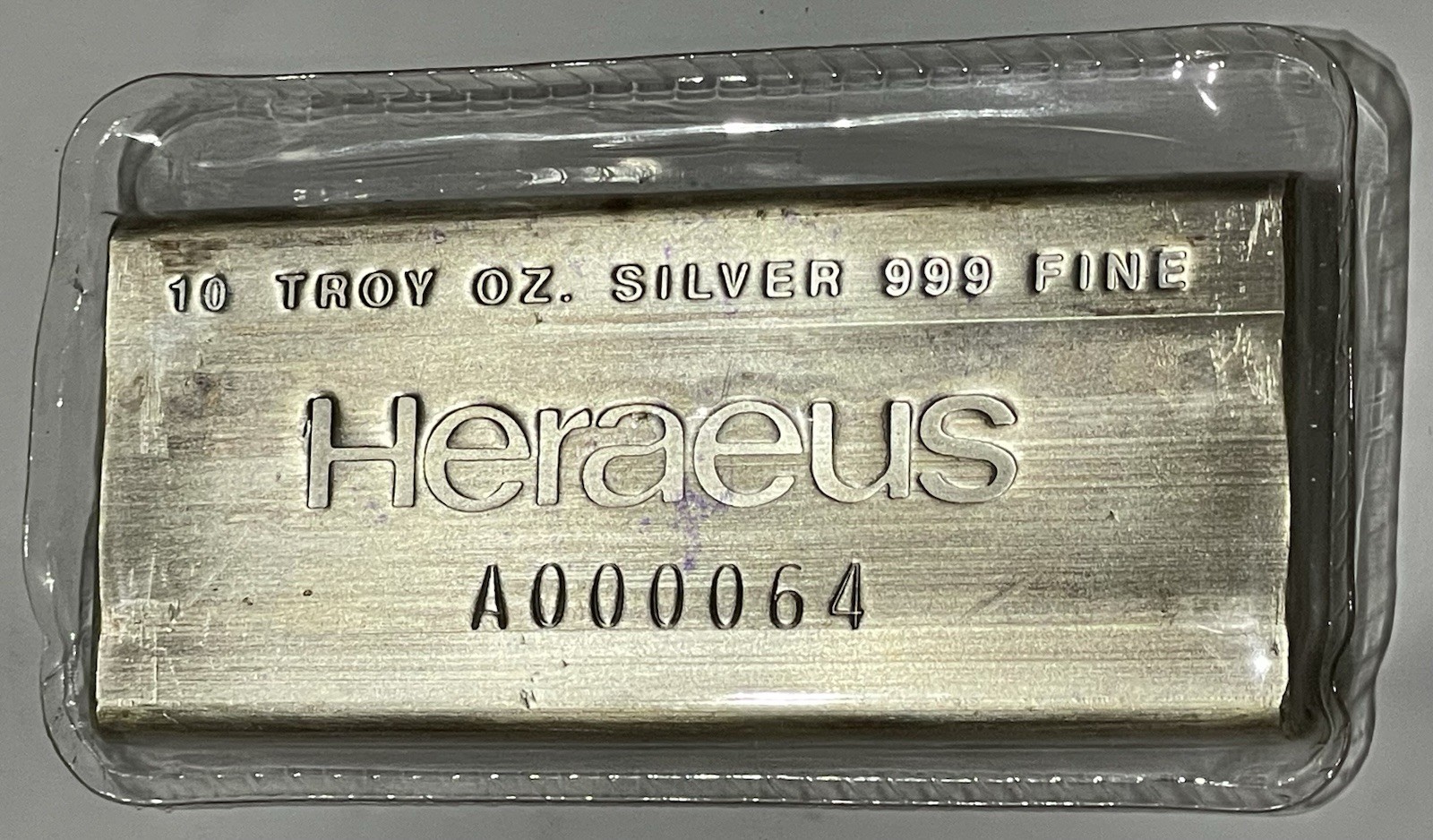 1970s Heraeus Landscape 10oz .999 Silver Bar - Serial #A-64  ONLY 200 MINTED!!