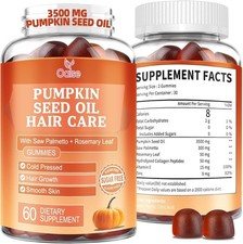 Pumpkin Seed Oil  Saw Palmetto Gummies Hair Regrowth Skin  Prostate Support