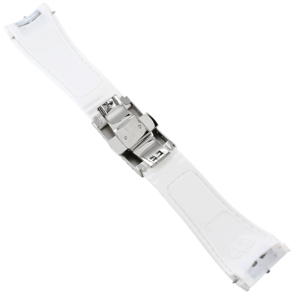 26毫米Glam Rock白色缝制高品质柔软硅胶弧形表带 — 第 2/4 张图片