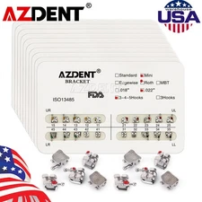 10 Packs USA Dental Orthodontic Brackets Braces Mini Roth Slot.022 Hooks 3-4-5