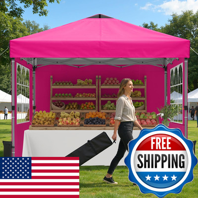Raynesys Pop Up Canopy Tent Sidewalls 10X10Ft 10 Person Party Tent One Push