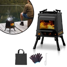 Portable Steel Camping Stove Multi-Function Outdoor Cooking Equipment 27*27*34cm