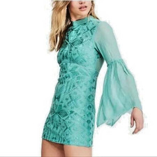 FREE PEOPLE ~ Seafoam Green CLEO CANTON DRESS Sz 4