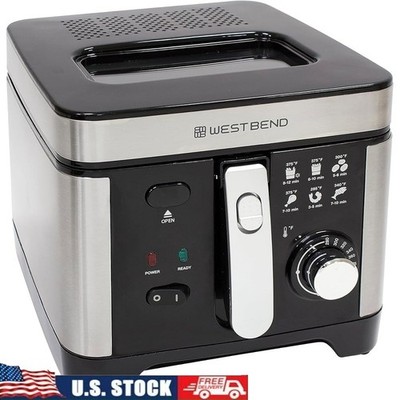 3L Deep Fryer Adjustable Temperature Oil Tank Easy View Window Kitchen Cooking