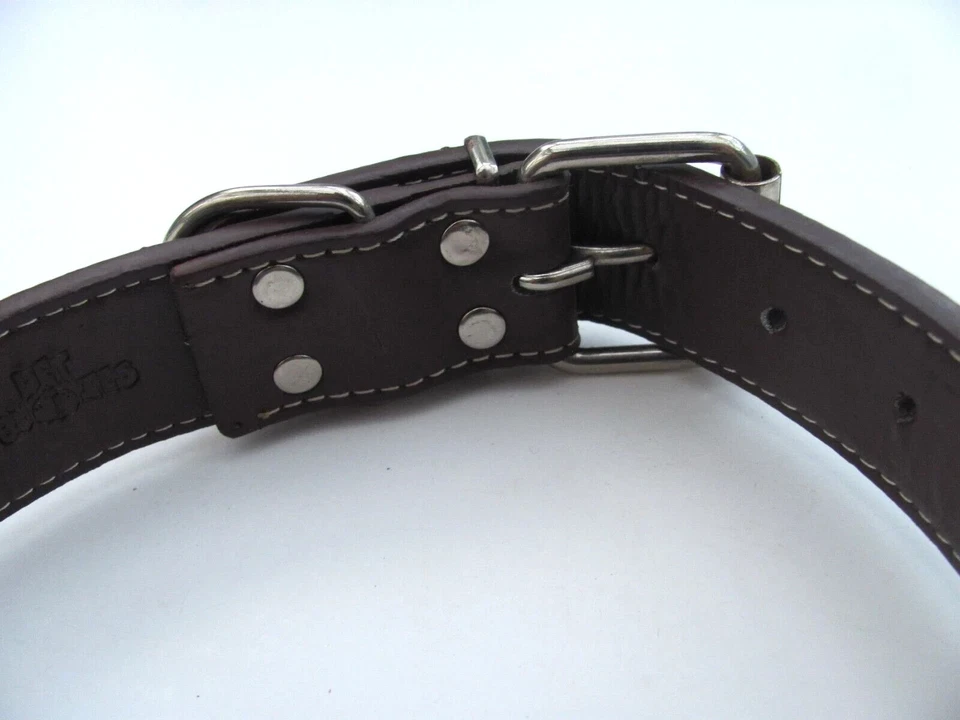 Dog Collar Real Leather Brown Heavy Duty Large Spiked, Studded. Dogs. - Image 3 of 4