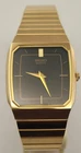 NOS Vintage 1984 Seiko 6530-5530 Gold Tone Black Dial Quartz Watch - Rare JWCII