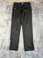 Under Armour All Season Gear Athletic Pants Womens Medium Black Fitted Ankle Zip