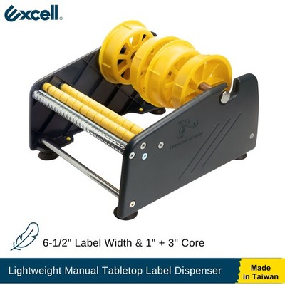 Excell Lightweight Manual Multi-Roll Label Dispenser Fits 1'' & 3'' Core up  6.5''