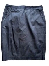 NWT Talbots Scalloped Pocket Chambray Skirt 10 Cotton Blend CN65 Back Zip 99