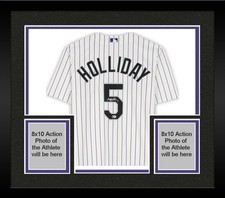Framed Matt Holliday Colorado Rockies Autographed White Nike Replica Jersey