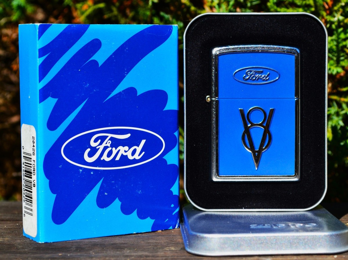 Ford V8 Emblem Zippo Lighter - Ford Motor Company - Oval - Mustang
