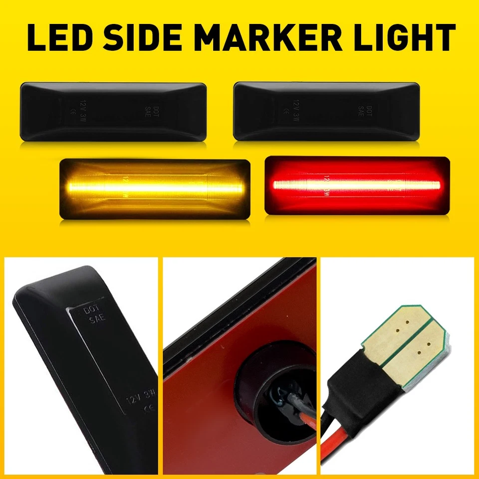 4-40X Luces LED de humo LED laterales delanteras traseras para 94-02 Dodge Ram 1500 2500 3500 Foto 4 de 4