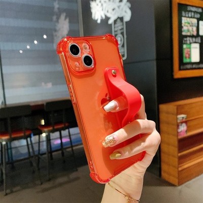 For iPhone 17 Pro Max 16 15 14 13 12 11 Shockproof Soft Phone Case W/Wrist Strap