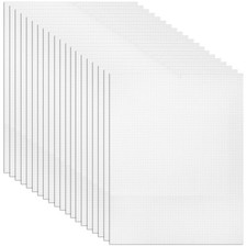 Tosnail 20 Pack 7 Count Clear Plastic Mesh Canvas Sheets for Embroidery Craft...