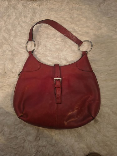Wilsons Leather Pelle Studio Red Leather Hobo Bag