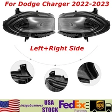 For 2022-2023 Dodge Charger Halogen Headlights LED DRL Headlamps Left+Right Pair