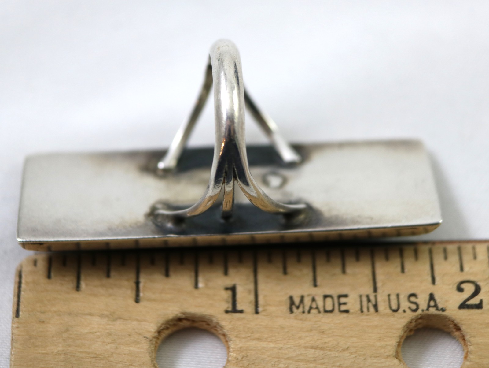 Rectangular Sterling Silver & Four Turquoise Ston… - image 7