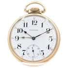 Antique 18s Waltham 21 Jewel Mechanical Railroad Pocket Watch Crescent 10k RGP