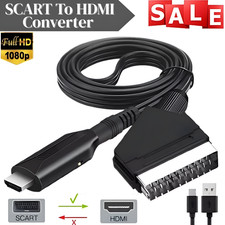 Portable SCART To HDMI Converter Cable Audio Video Adapter SCART DVD For HD TV