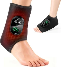 3-in-1 Electric Foot Ankle Massager Pain Relief 6 Heat Levels, 3 Vibration Modes