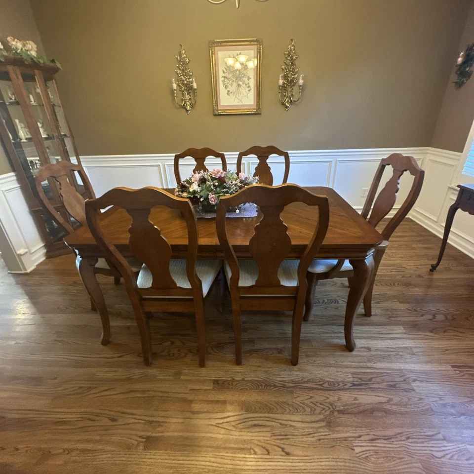 PFNA7-SBR-C 7 Pc Formal Dining room set for 6-Dining Table and 6 Dinette... - Image 2 of 4