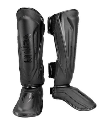 Shin Guards Venum Elite Evo Medium Black MMA Protection Black Black
