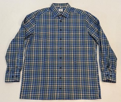 Men's Marvelis modern fit shirt checked non-iron size 44 green blue yellow