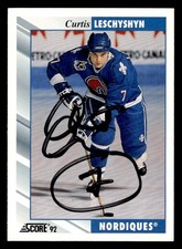 1992 Score Hockey #87 Curtis Leschyshyn Signed Autograph (no COA)