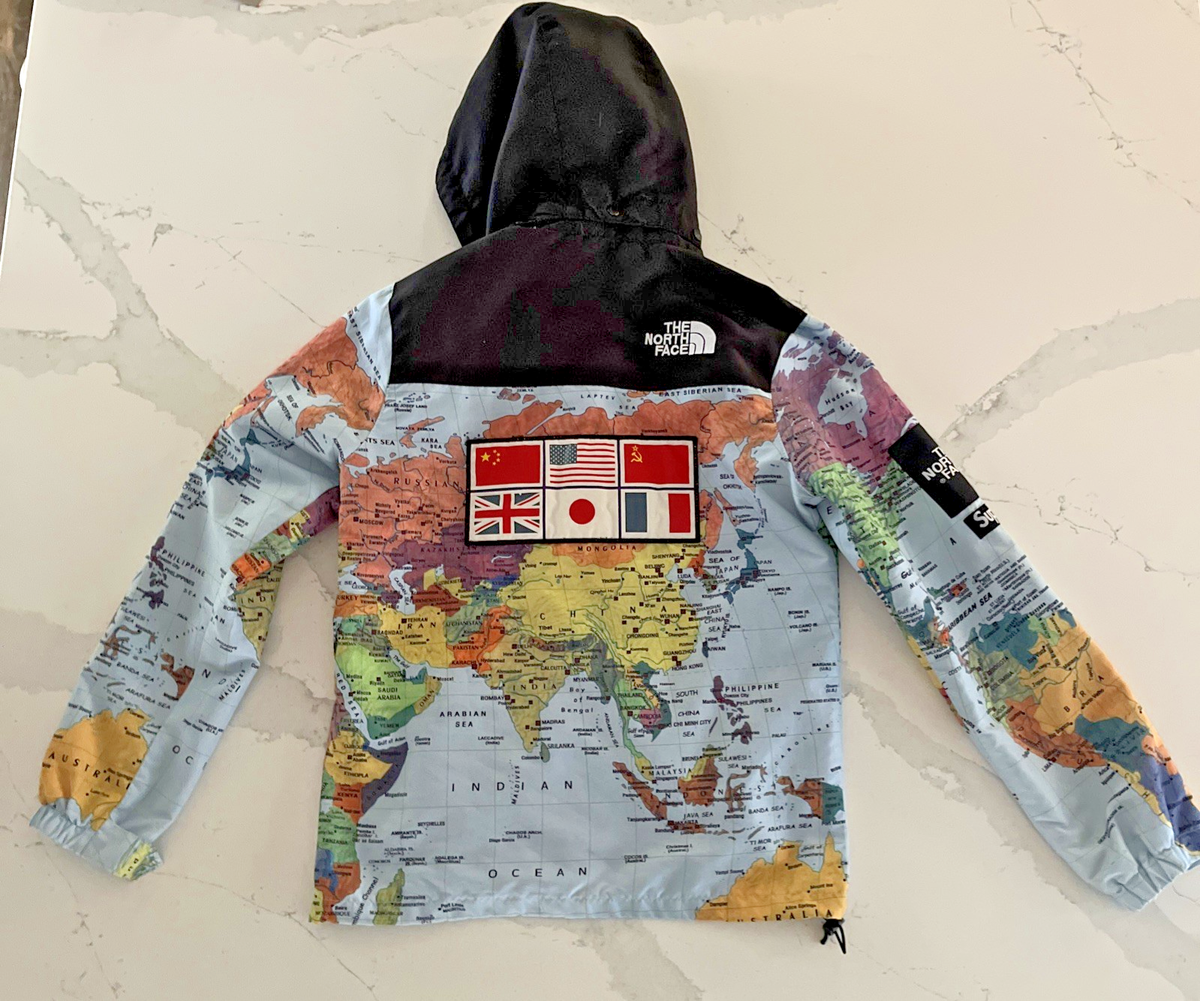North Face Supreme X Expedition Coaches Jacket Mens Med World Map