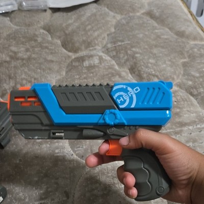 HERO Foam Dart Blaster Pistols Set of 2, Blue & Orange, Age 4-7 (2023)