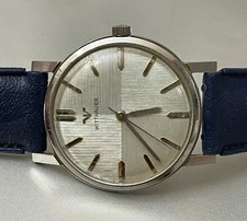 Vintage Wittnauer Dress Watch - Rare Crosshatch / Linen Quadrant Dial - 1960s