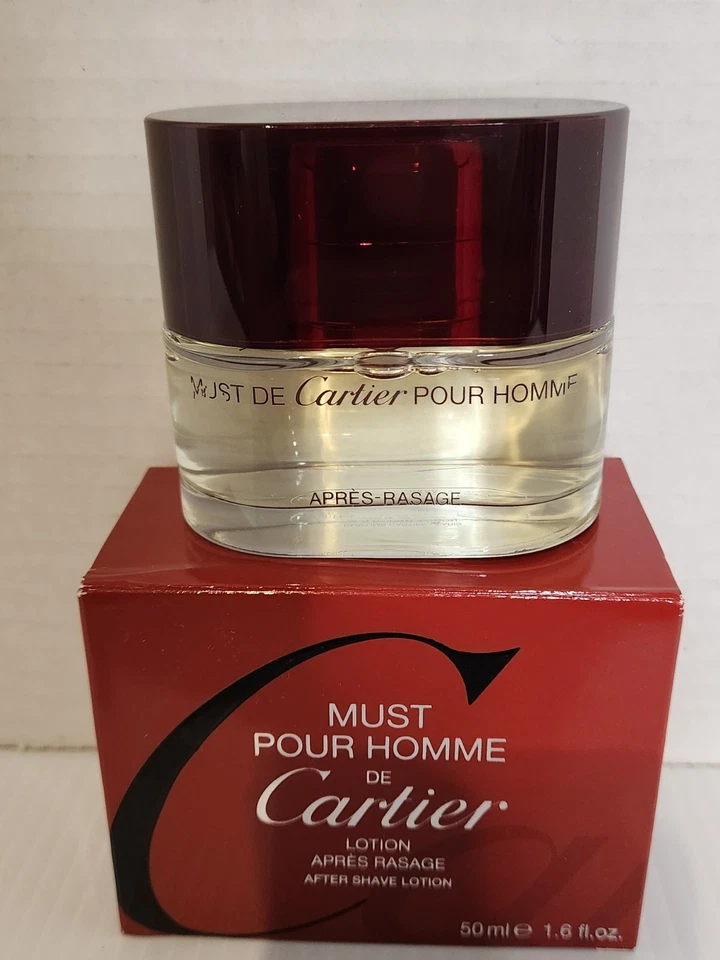 Must Pour Homme De Cartier Apres Loción para después del afeitado - 1,6 fl. oz - Rara - NUEVA Foto 2 de 4