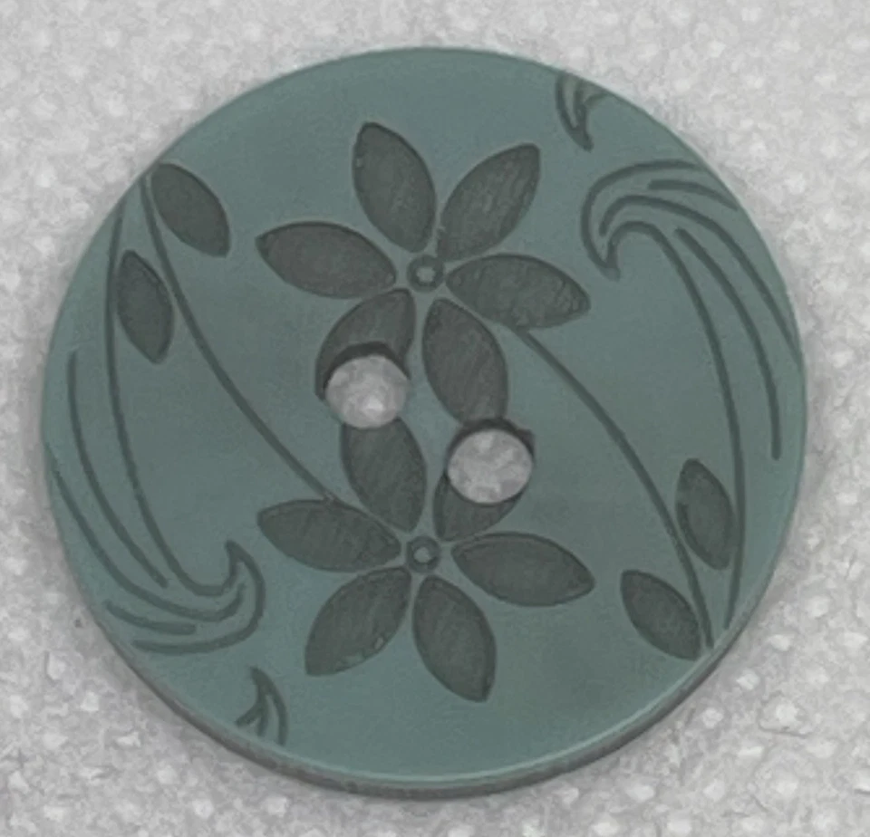 Бирюзовый бамбука листья цветочный гравировка цветок травленая кнопка размер 3/4» лот GR5 - Изображение 2 из 3