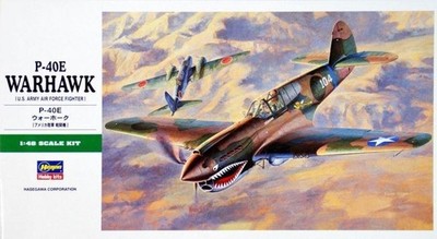 Hasegawa 1/48 Curtis P-40E WARHAWK Flugzeug Modellbausatz American AVG HAJT86 HC