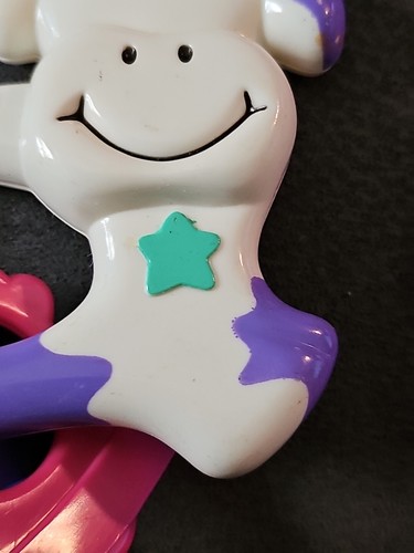 Cow Baby Rattle Toy 90s Decor Purple With Green Star - Picture 4 of 8
