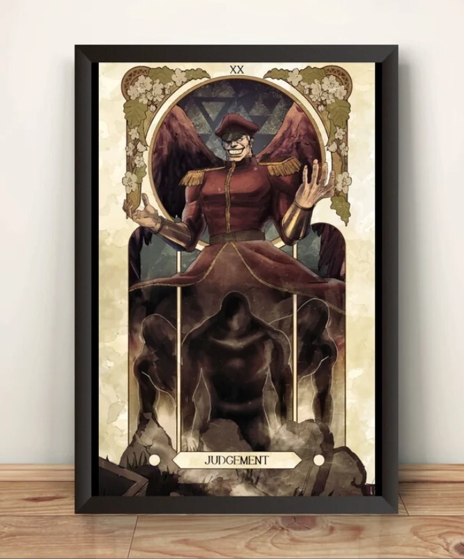 Bison Dictator Street Fighter Tarot Card Art Print Poster