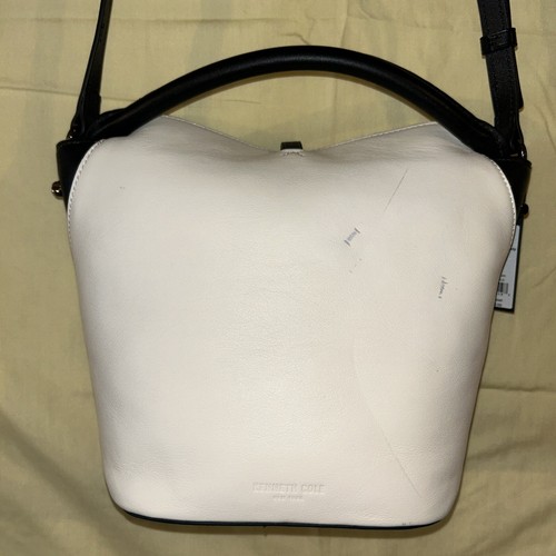 KENNETH COLE NEW YORK - Leather - New with Tags - Beige Fold Over Crossbody Bag - Picture 22 of 24