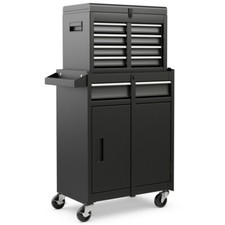 2 In 1 Rolling Tool Chest 5-drawer Tool Box Organizer Lockable Wheels Detachable