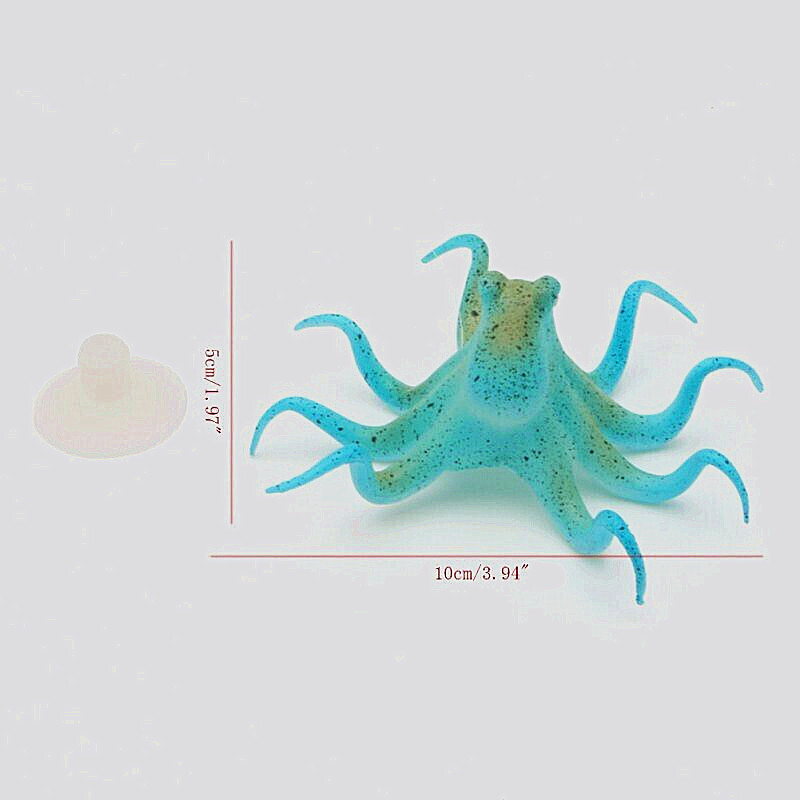 Fluorescent Artificial Octopus Aquarium Ornament Vivid Octopus Fish