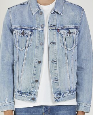 Levis Trucker Jacket Mens Denim Button Jacket Levis Color Light Stonewash  0232