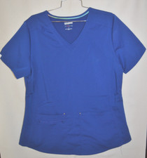 SCRUBSTAR Ultimate Blue Uniform Shirt Size L V-Neck