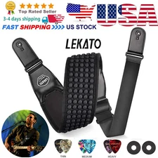 Guitar Strap Electric Guitars & Bass Belt 3.5" Wide Neoprene Padded Adjustable