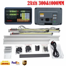 DRO 2 Axis Digital Readout Display w/2pc Linear Scale Glass Encoder 300mm+1000mm