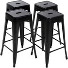 Metal Bar Stools Set of 4 Counter Height Barstool Stackable Barstools