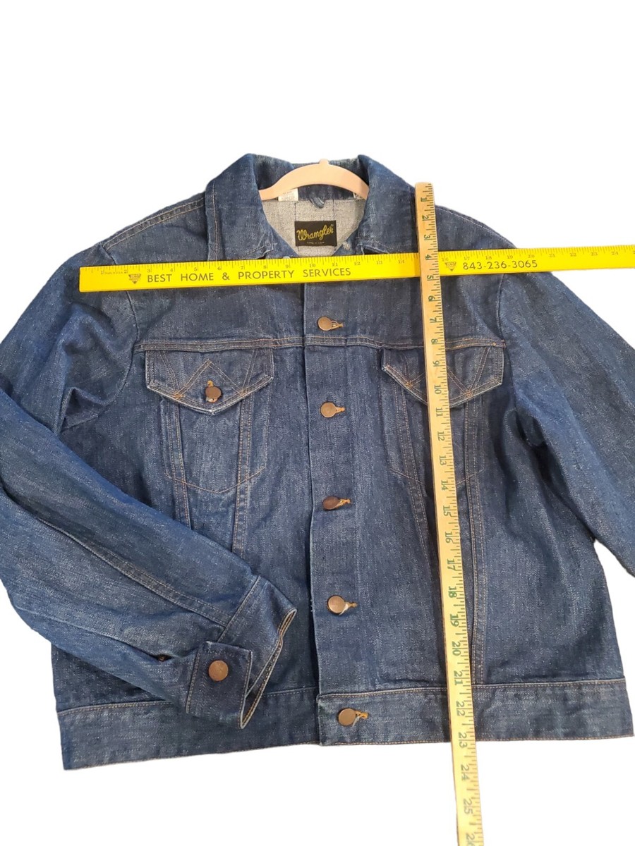 Vtg Sz. 44 Mens Wrangler Denim Jacket 60's Dark blue USA Old Style