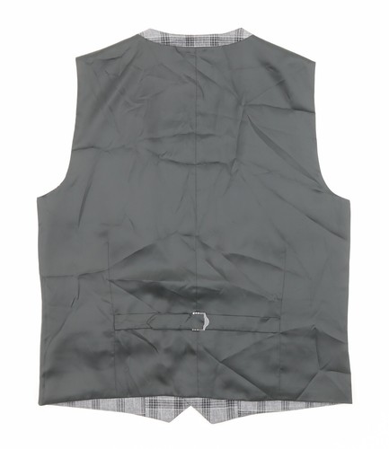 NEXT Mens Grey Plaid Polyester Blend Waistcoat Size 42 Reg - Picture 2 of 10