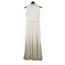 Vtg 60s Jack Bryan Designed by Dupuis Formal Maxi Layered High Neck Tiered Dress