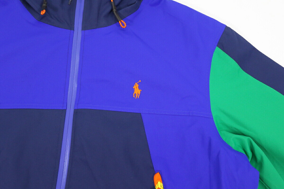Polo Ralph Lauren Hooded Poly Color Block Paneled Shell Jacket