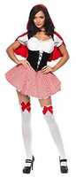 Smiffys Fever Red Riding Hood Costume Dress And Cape With Hood (s) Smiffys Fever Red Riding Hood Costume Dress And Cape With Hood (s)