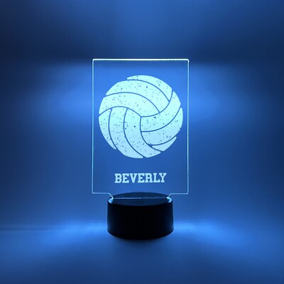 Personalized LED Light Up Desk Lamp Stand Sports Volley Ball Player Room Gift